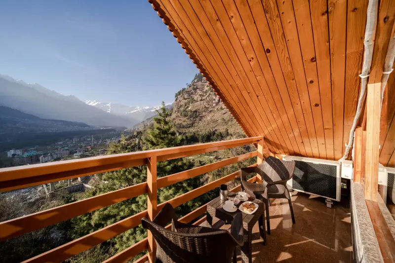 Super Deluxe Cottage room MOUNTAIN View Centrally Heated with Private Balcony Image